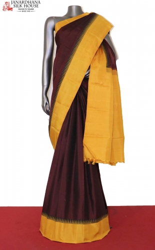 Thread Weave Handloom Temple Kanjeevaram Silk Saree